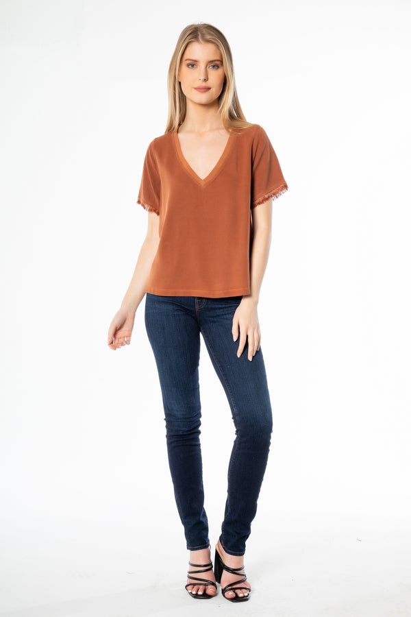 V Neck Short Sleeve  Top