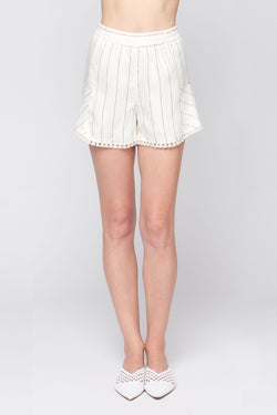 Wide Stripe Fray Shorts