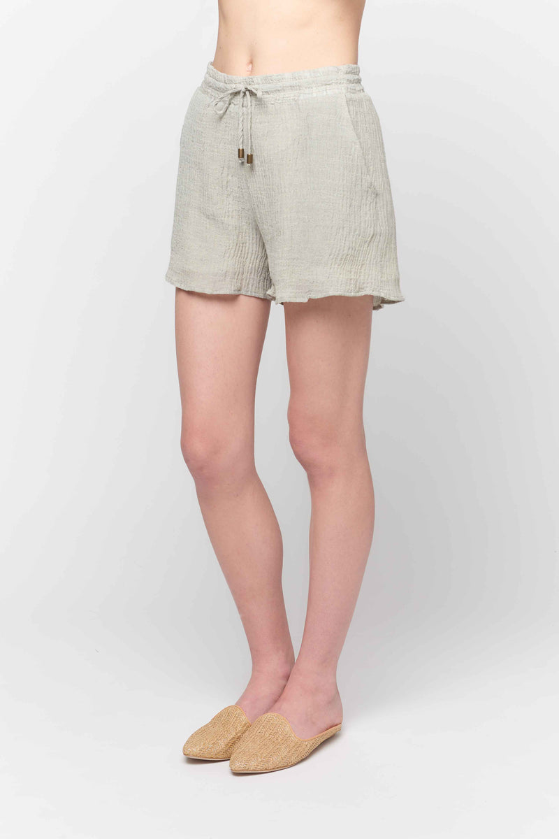 Linen Gauze Drawstring Shorts