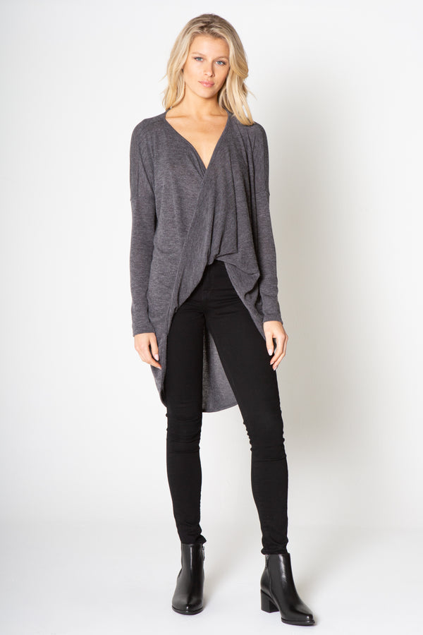 Long Sleeve Twist Front Top