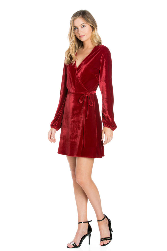 Velvet Wrap Dress S / Black / 100% Polyester Velvet Velvet Wrap Dress S / Black / 100% Polyester Velvet