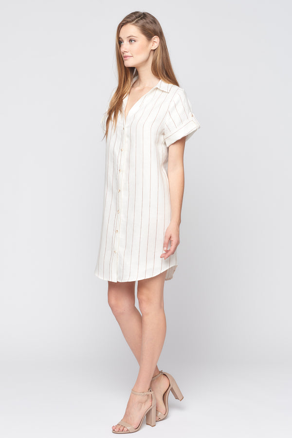 Short Sleeve Button Down Dress