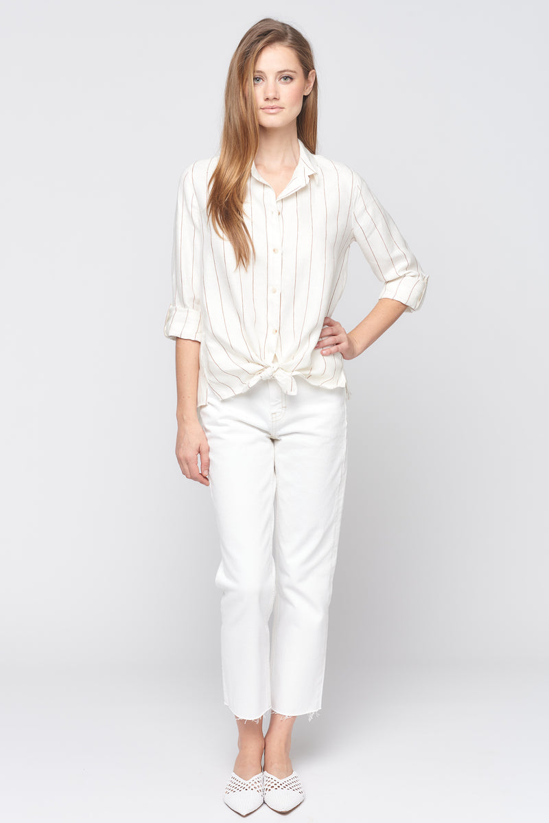 Wide Stripe Button Down Shirt