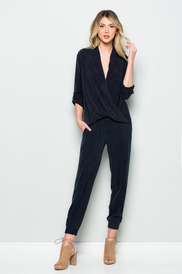 Elastic Wistband Cuffed Joggers