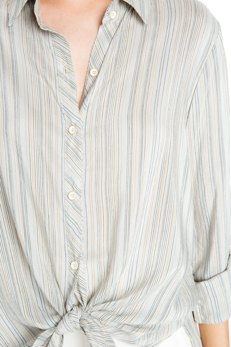 Boyfriend Tie Front Shirt