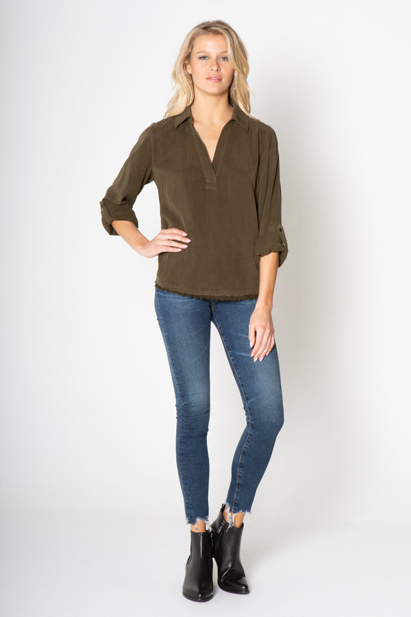 Long Sleeve V neck Fry top