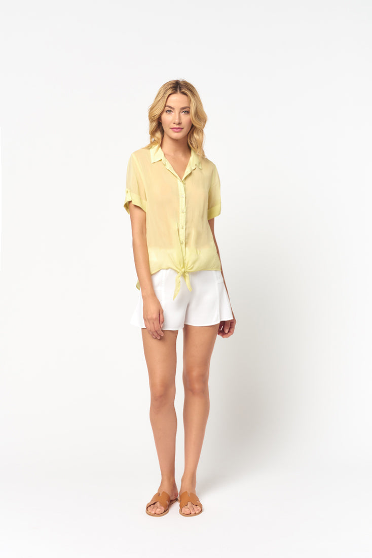 Short Sleeve Tie Front Top