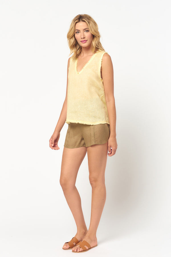 Linen Fray Tank Top