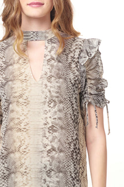 Cinched High Neck Top