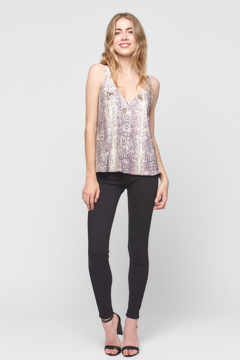 Silver sequin tank top