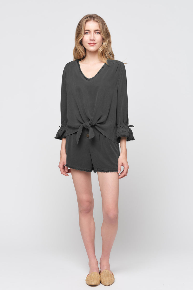 Tie Front Kimono 3 /4 Sleeve Top