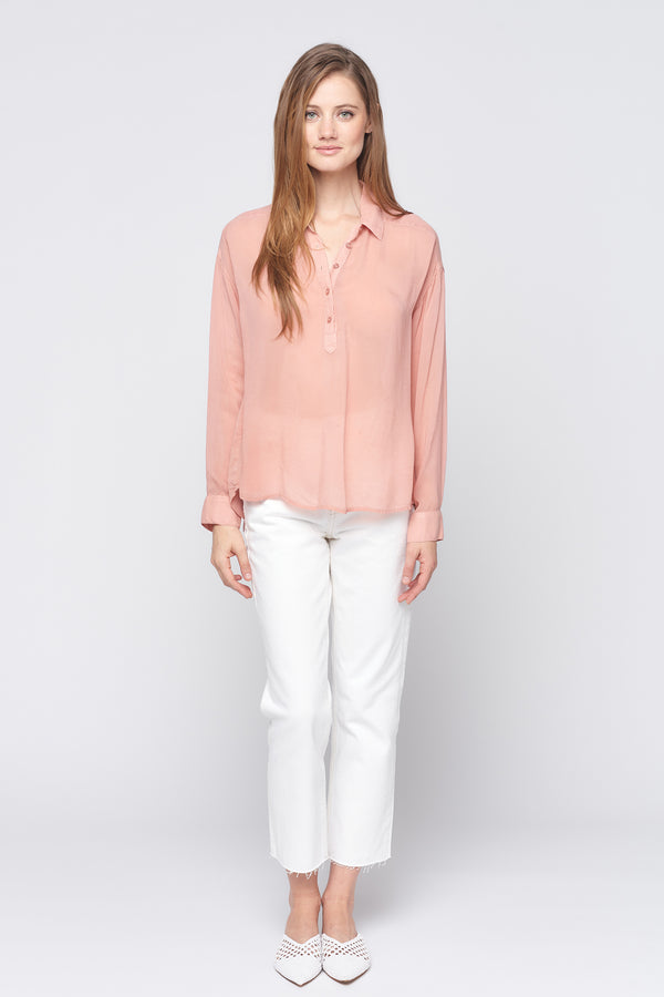 Long Sleeve Placket Top