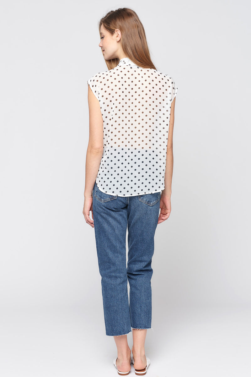 Wrap Front Polka Dot Top