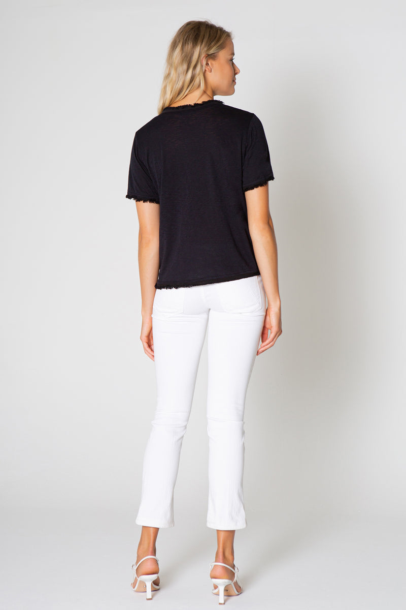 Short Sleeve Fray Top