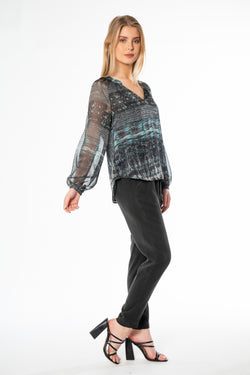 Long Sleeve Peasant Top