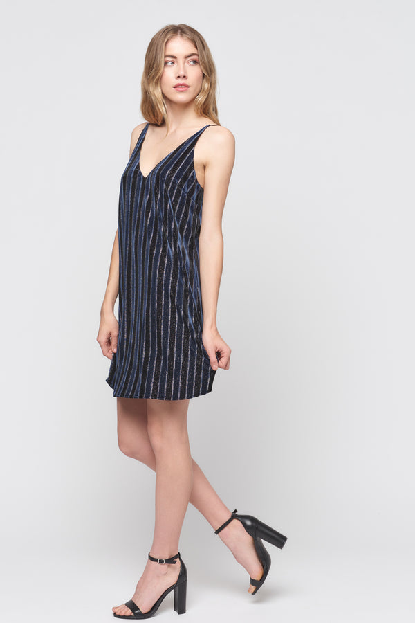 Velvet Stripe Cami Dress