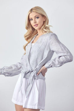Long Sleeve Wrap Over Top