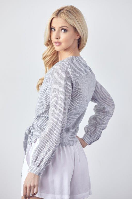 Long Sleeve Wrap Over Top