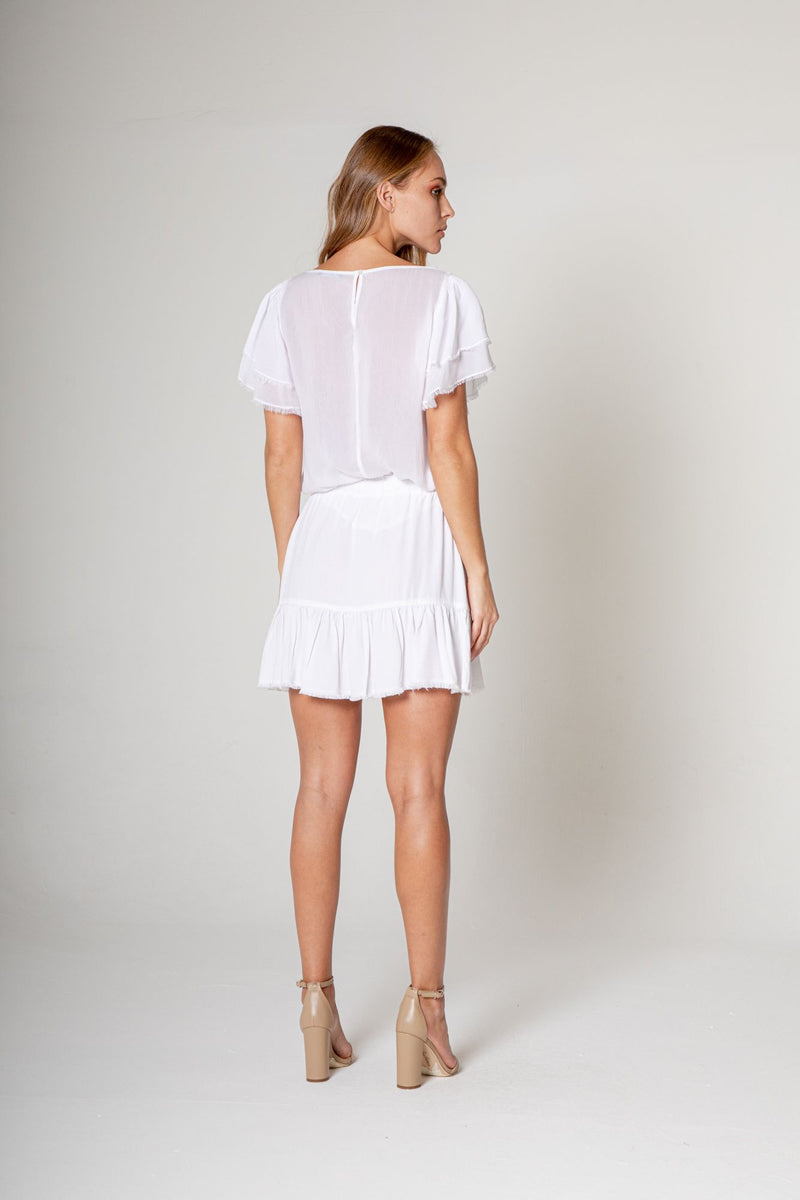 Tie Front Ruffle Skirt